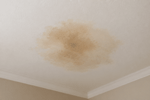 Brown stain spreading across a ceiling in a Bolingbrook home with no visible leak